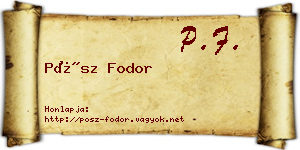 Pósz Fodor névjegykártya